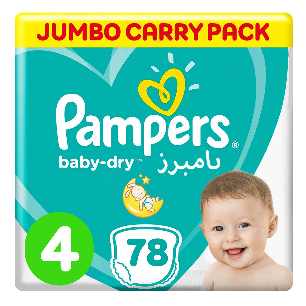 Pampers Baby-Dry Diaper Size 4 - 78's (Jumbo Carry Packs)