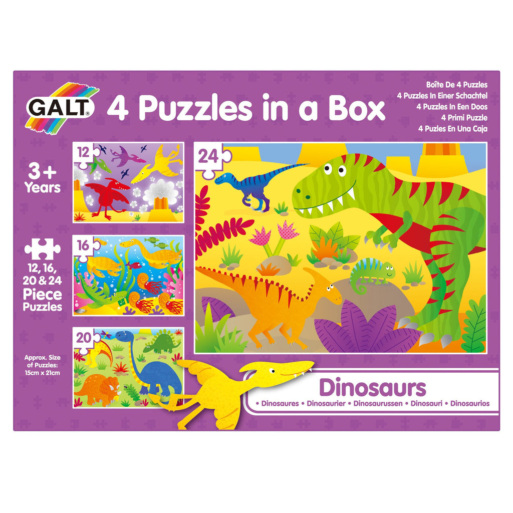 Galt -  4 Puzzles In A Box Dinosaurs