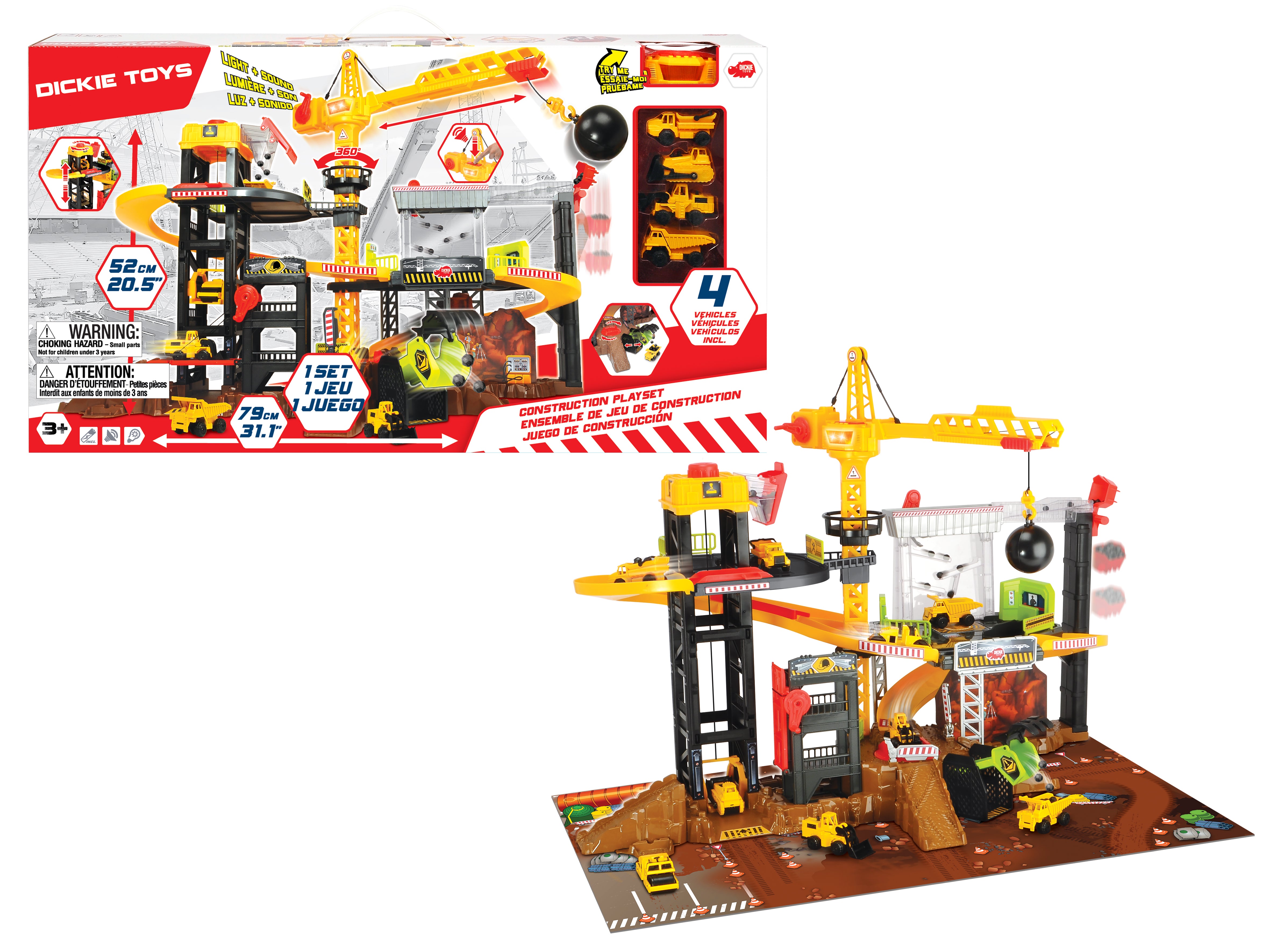 Dickie - Construction Playset W/ 4 Vehicles