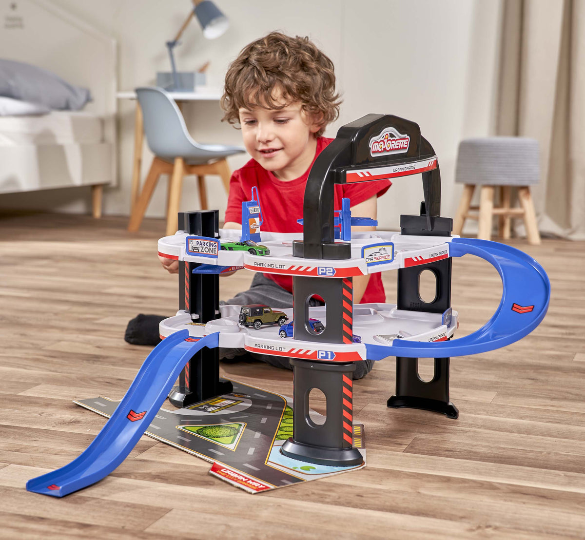 Majorette Urban Garage + 5 Cars