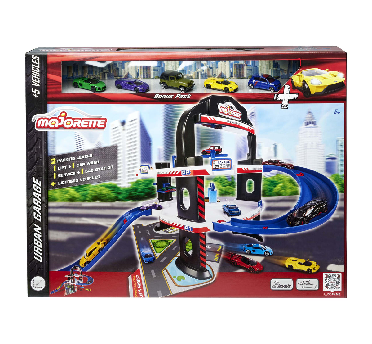 Majorette Urban Garage + 5 Cars