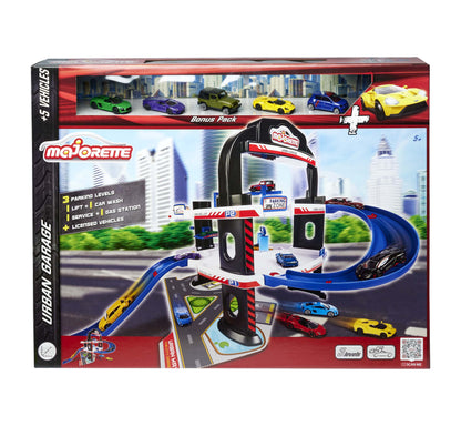 Majorette Urban Garage + 5 Cars