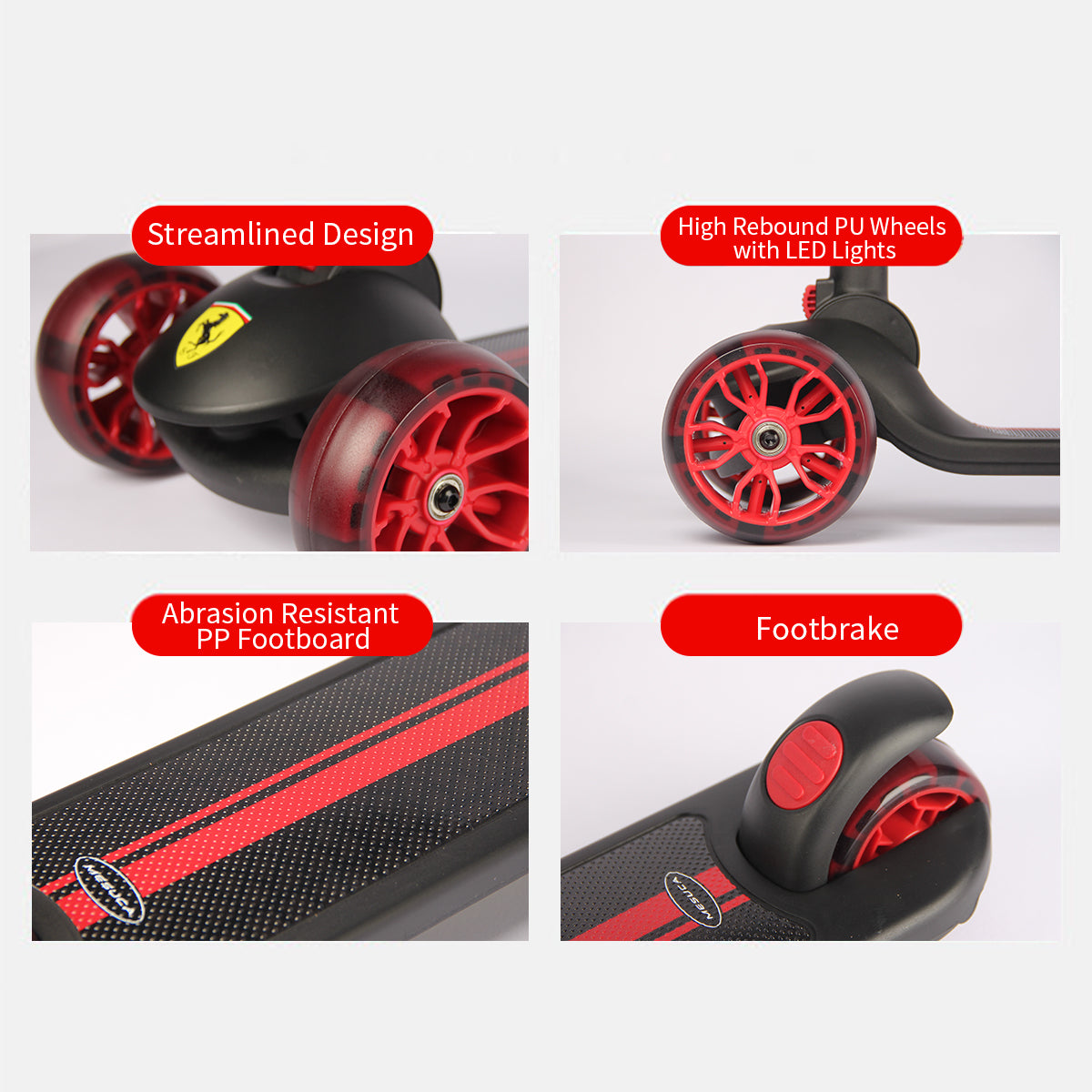 Ferrari - Foldable Twist Scooter For Kids (Black)