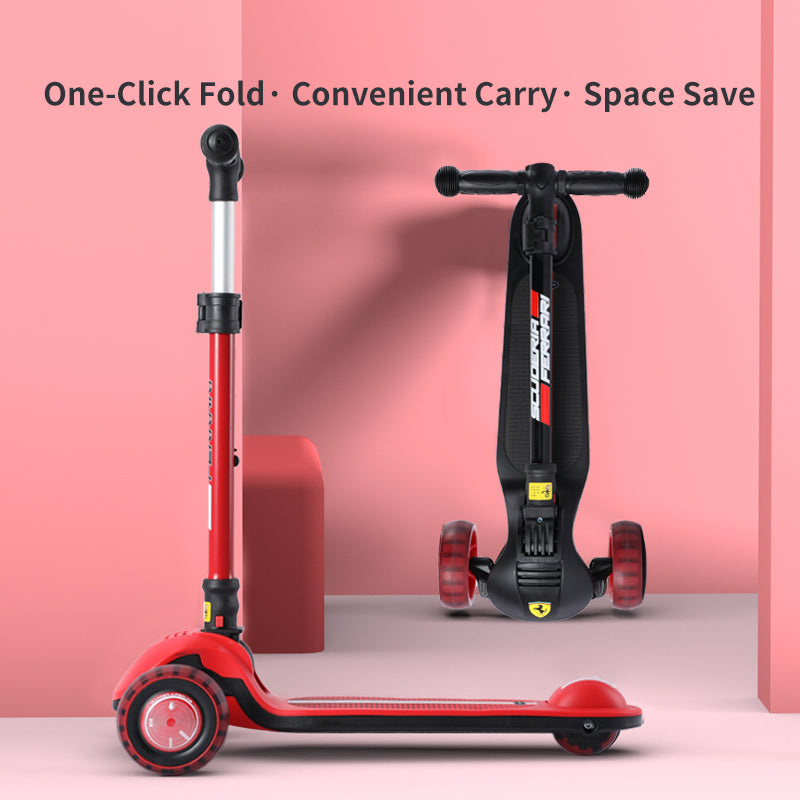 Ferrari - Twist Scooter For Kids With Adjustable Height (Red)