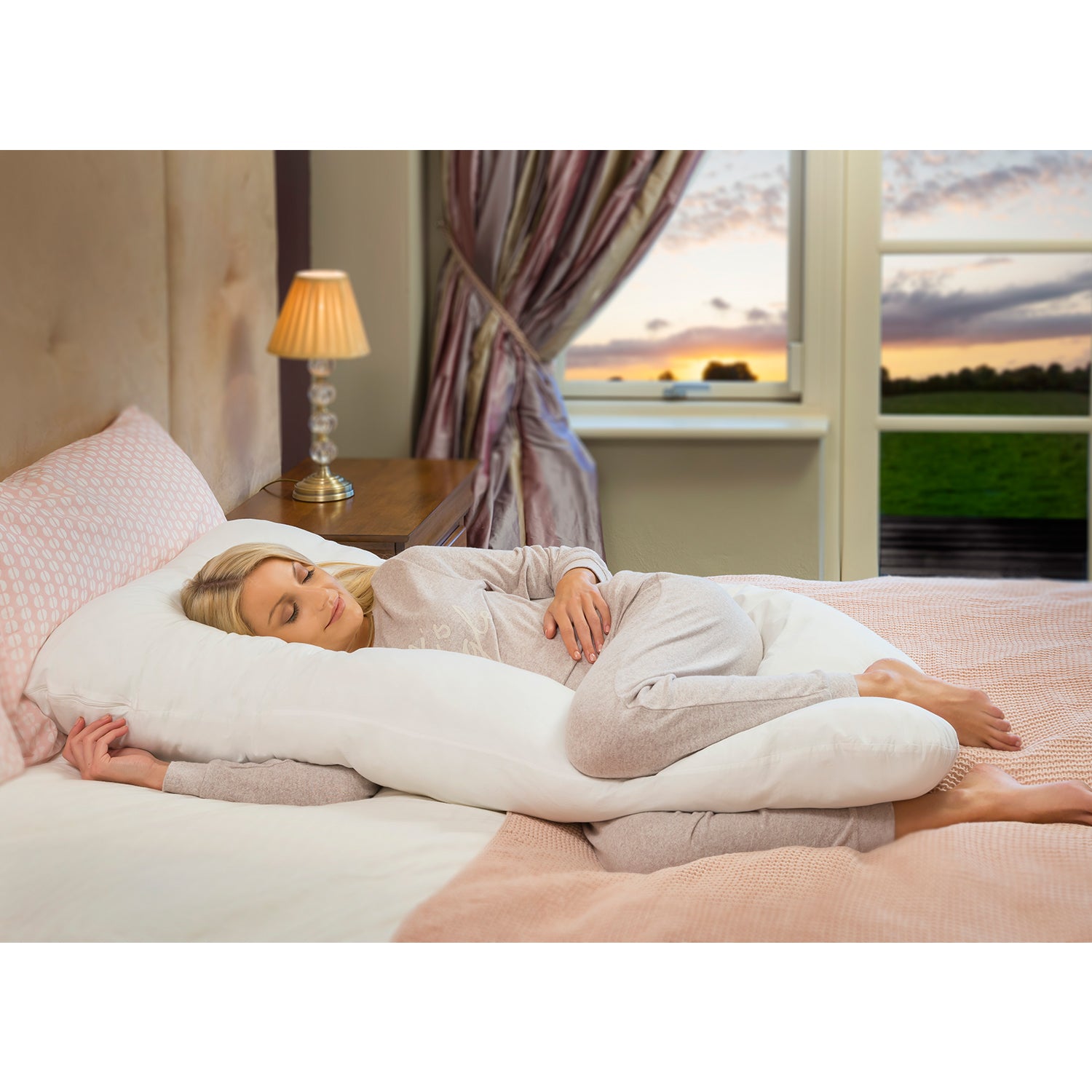 Therapeutic Body & Bump Maternity Pillow (White)