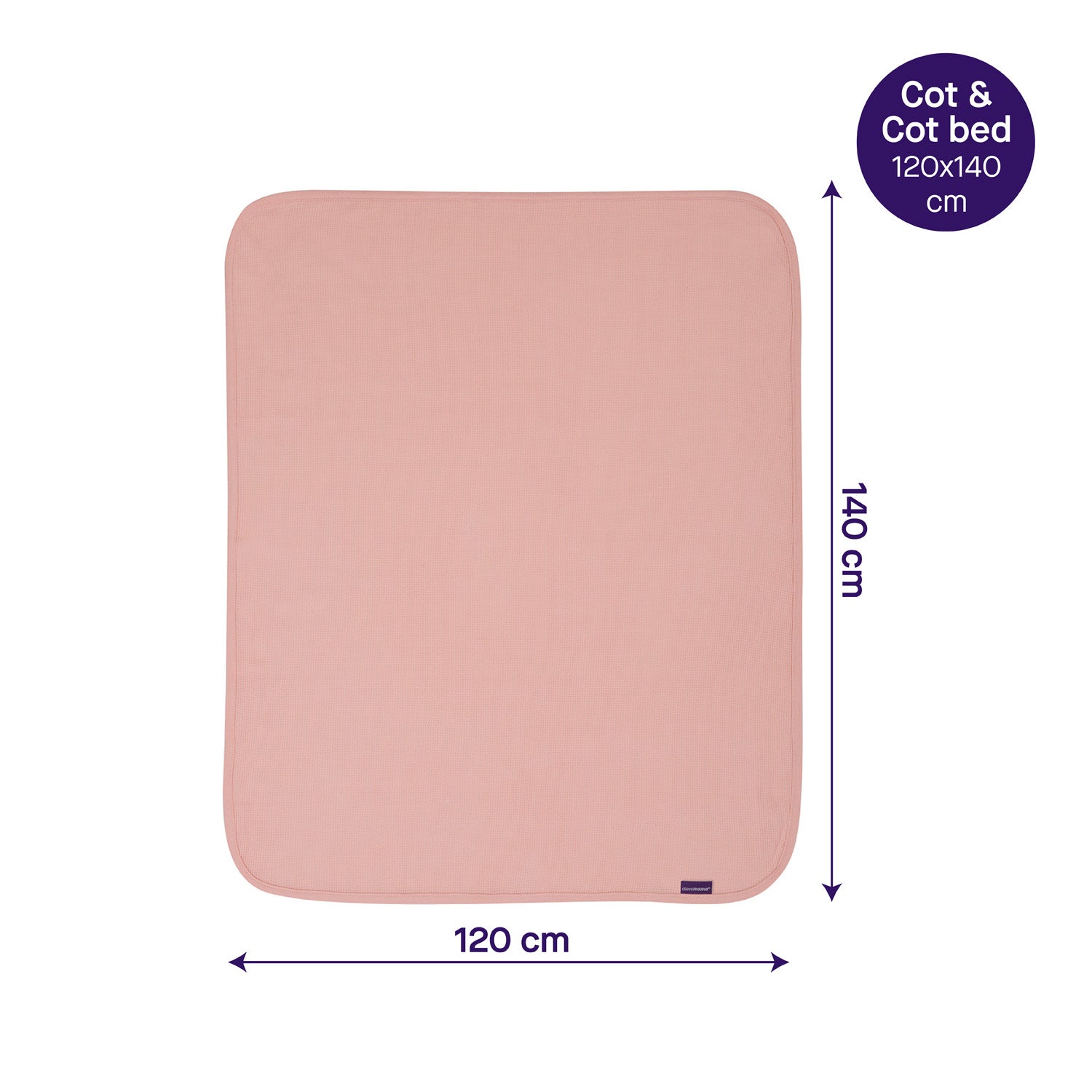 Waffle Weave Cotton Blanket Cot/Cot Bed 120 x 140 cm (Coral)