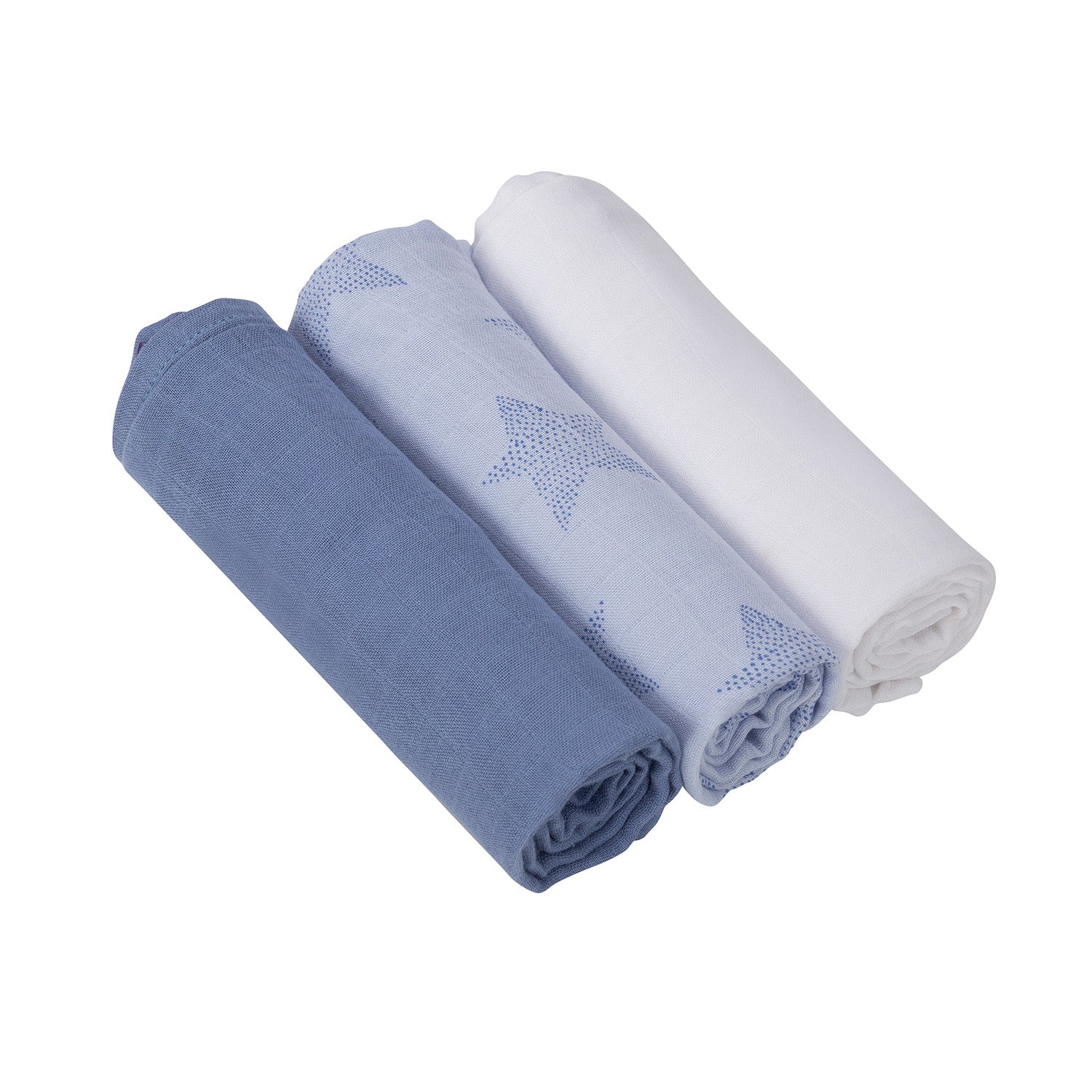 Muslin Cloth Set - Super Soft Bamboo & Cotton - Pack of 3 (Blue)