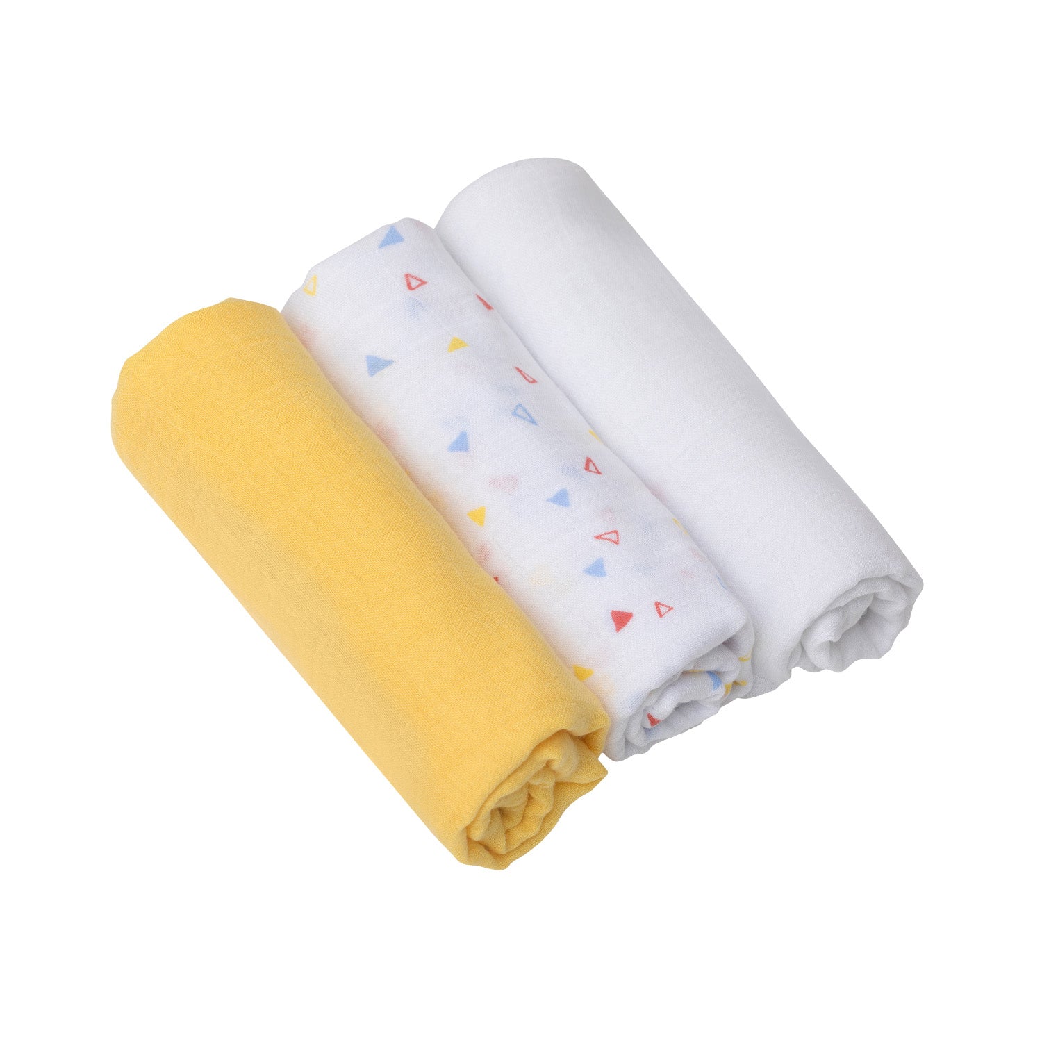Muslin Cloth Set - Super Soft Bamboo & Cotton - Pack of 3 (Yellow)