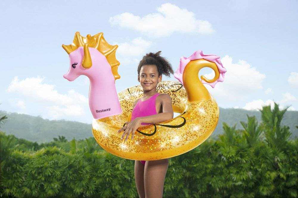 Glitter Seahorse Swim Ring (45" x 41"/1.15m x 1.04m)