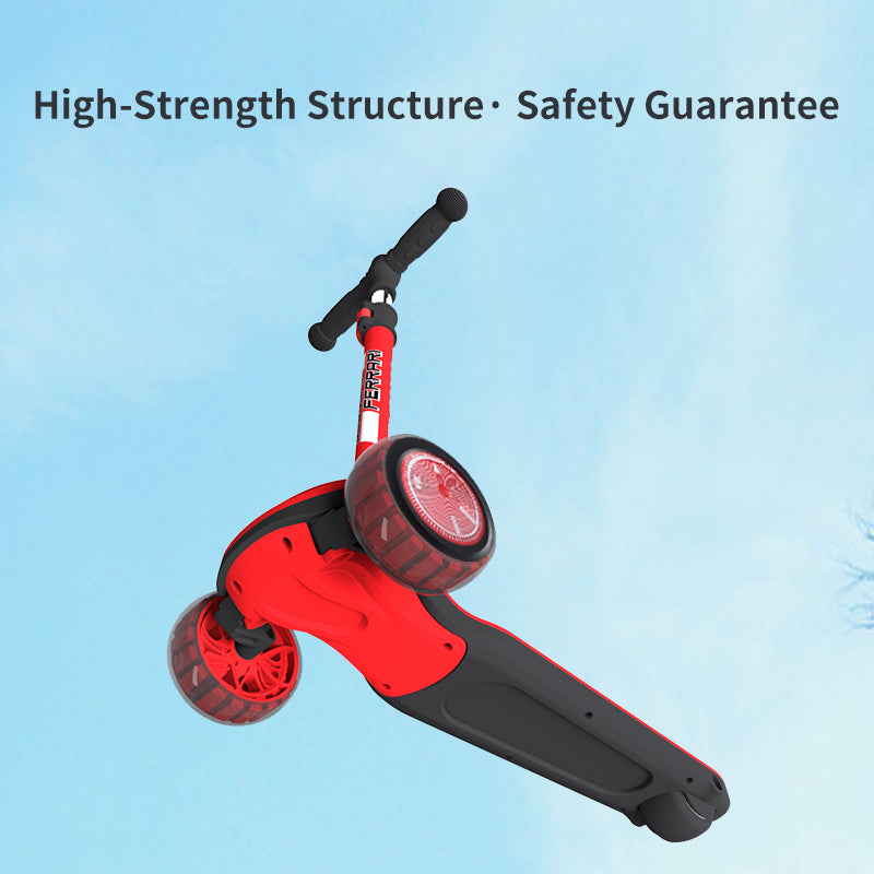 Ferrari - Twist Scooter For Kids With Adjustable Height (Red)