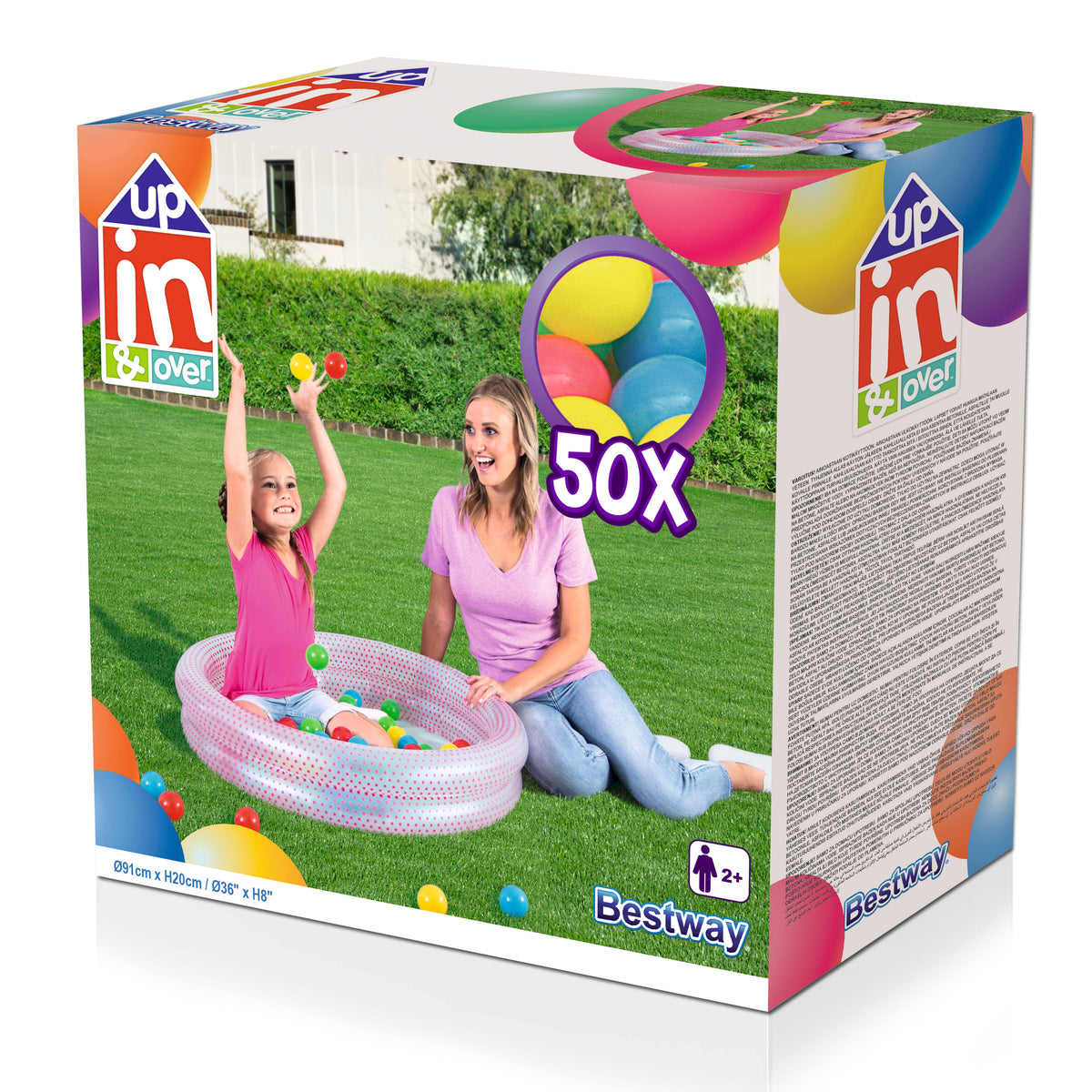 Bestway 2-Ring Ball Pit Play Pool (36 Inch x H8 Inch/91cm x H20cm)