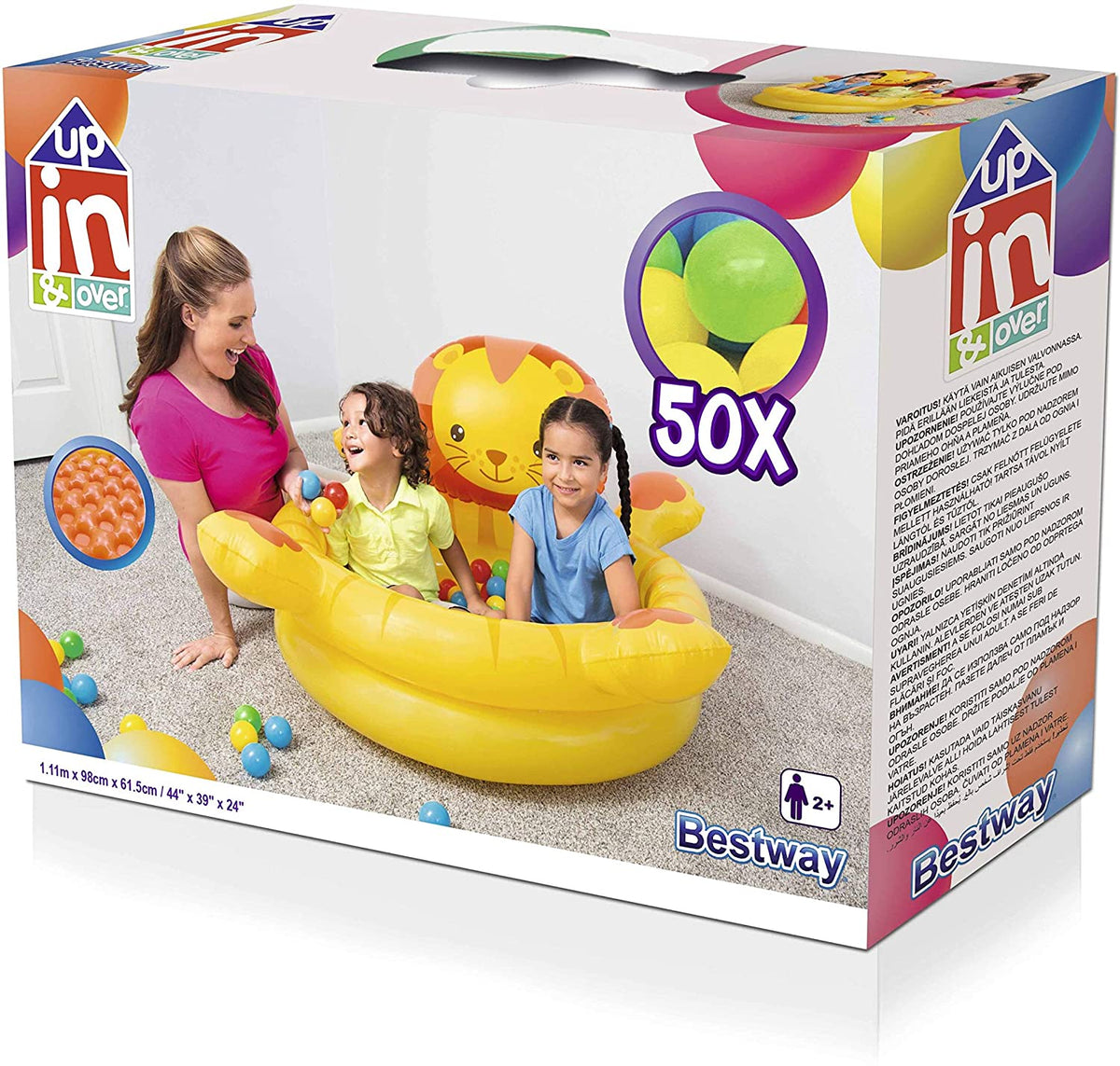 Bestway Up, In & Over Lion Ball Pit (44 Inch x 39 Inch x 24 Inch/1.11m x 98cm x 61.5cm)