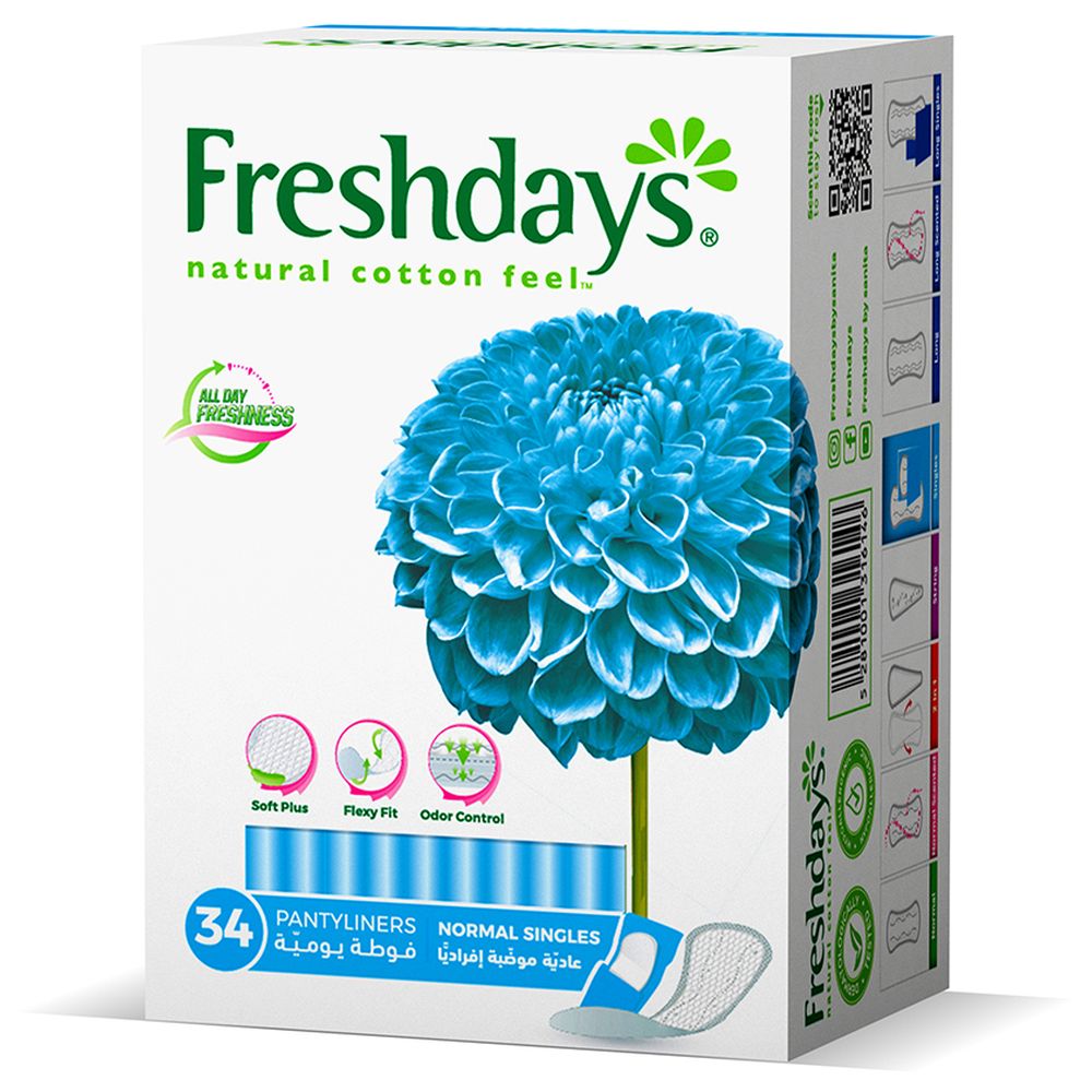 Freshdays Daily Liners Normal Singles 34 Pads