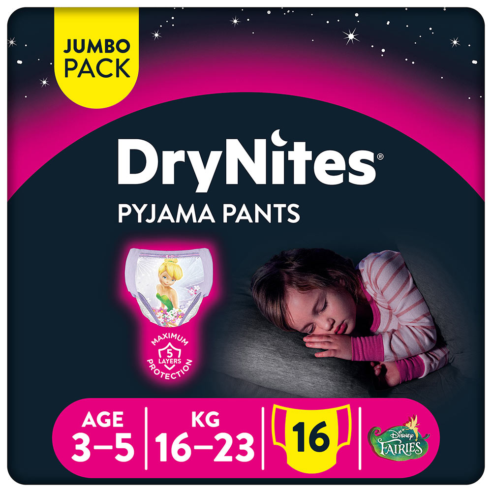 Huggies Drynites Pyjama Pants Girl 16's (3-5yrs)