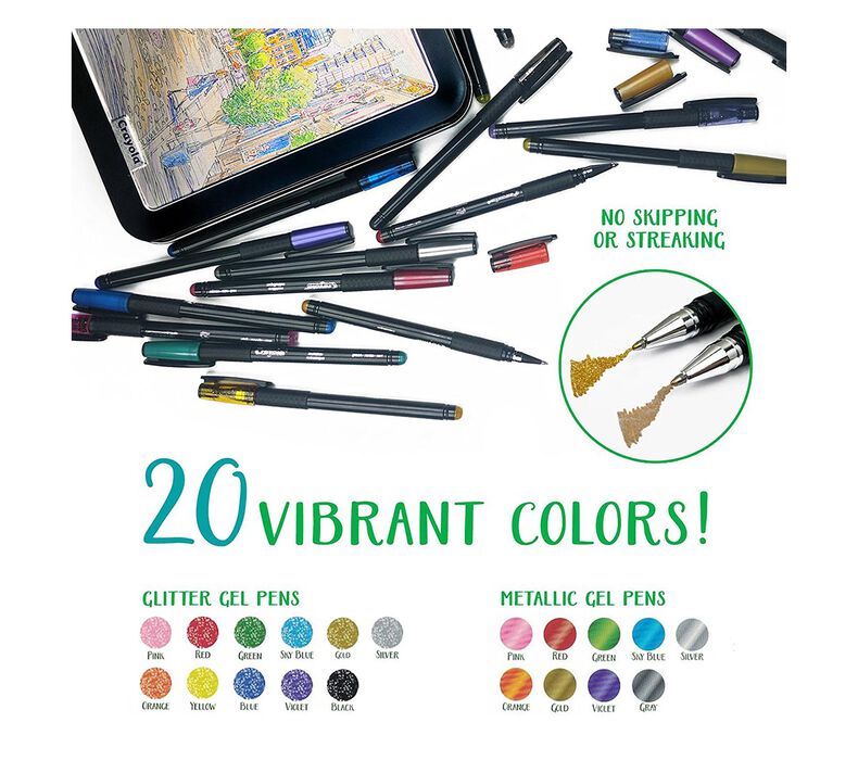 Crayola - Signature Detailing Gel Pens, 20 Count