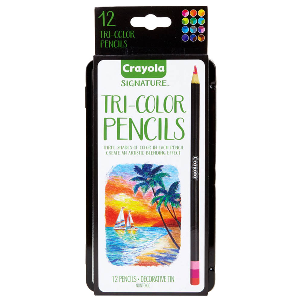 Crayola - Crayola Tri-Shade Colored Pencils with Decorative Tin