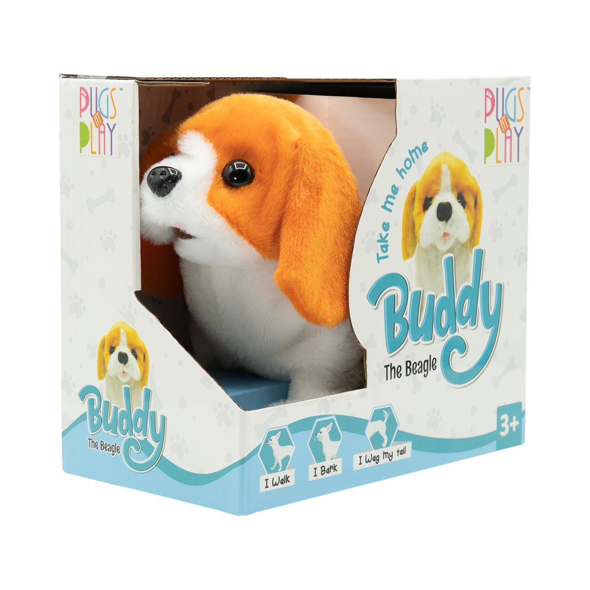 Pugs At Play Buddy Mechanical Dog-Walking Barking And Waging