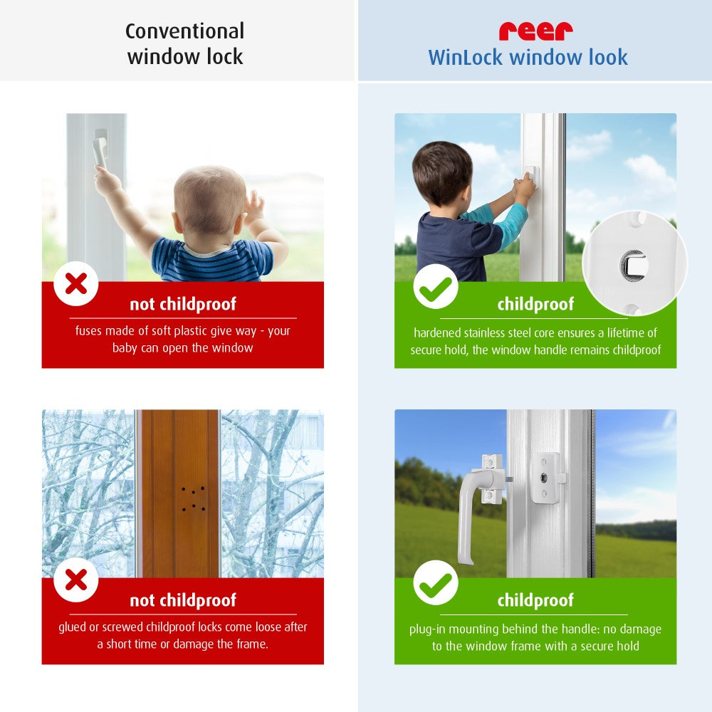 Reer WinLock window and balcony door lock (White)