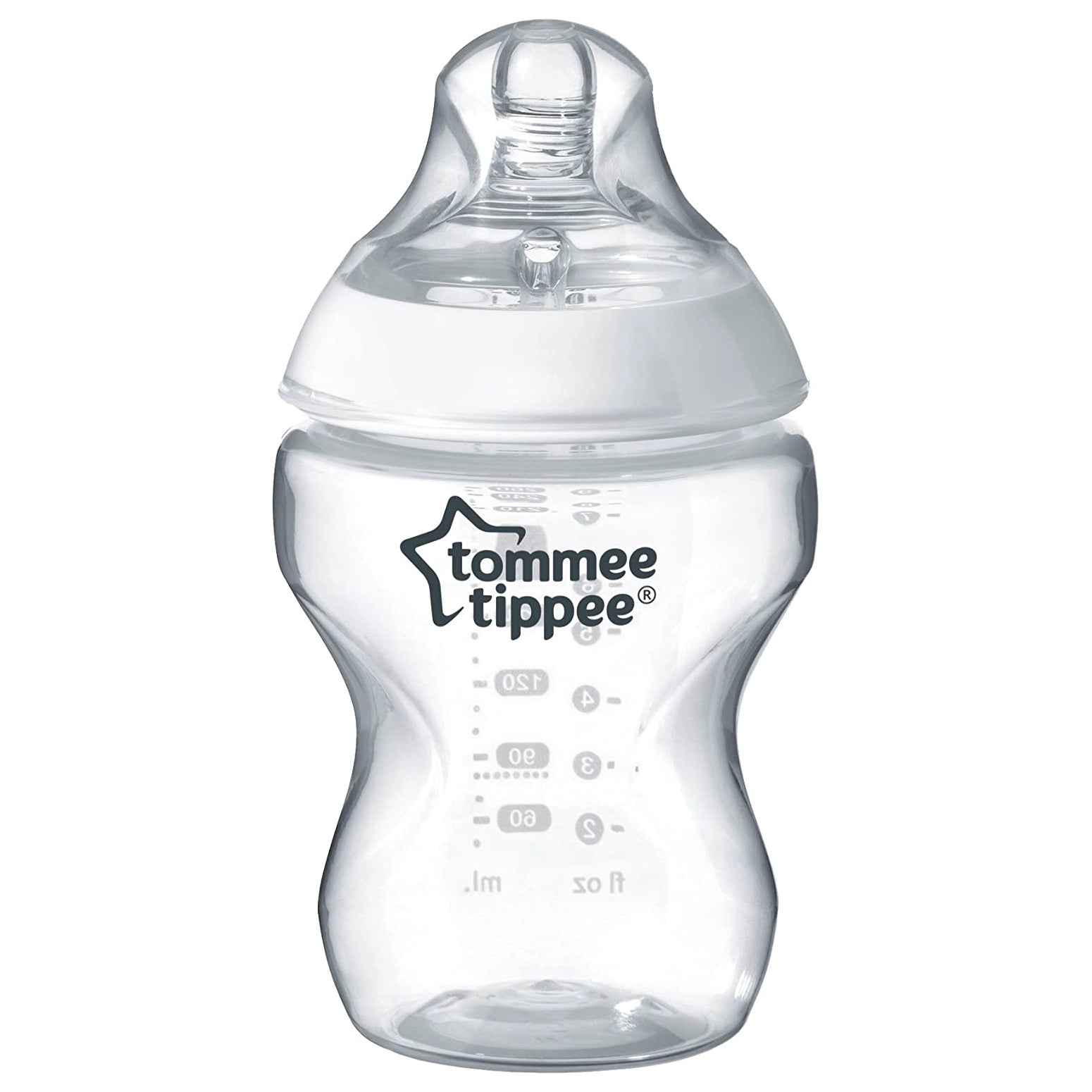 Tommee Tippee Closer to Nature Feeding Bottle, 260ml x 1 (Clear)