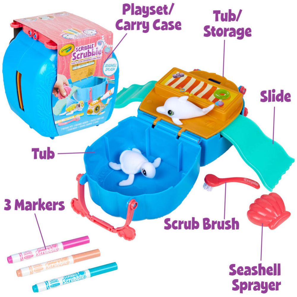Crayola - Scribble Scrubbie Ocean Pets, Seashell Splash