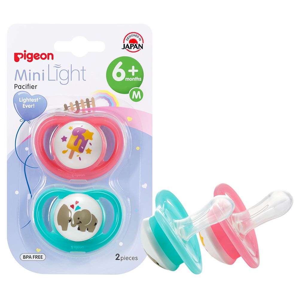 Pigeon - Minilight Pacifier Double (M) Girl Ice Cream & Elephant