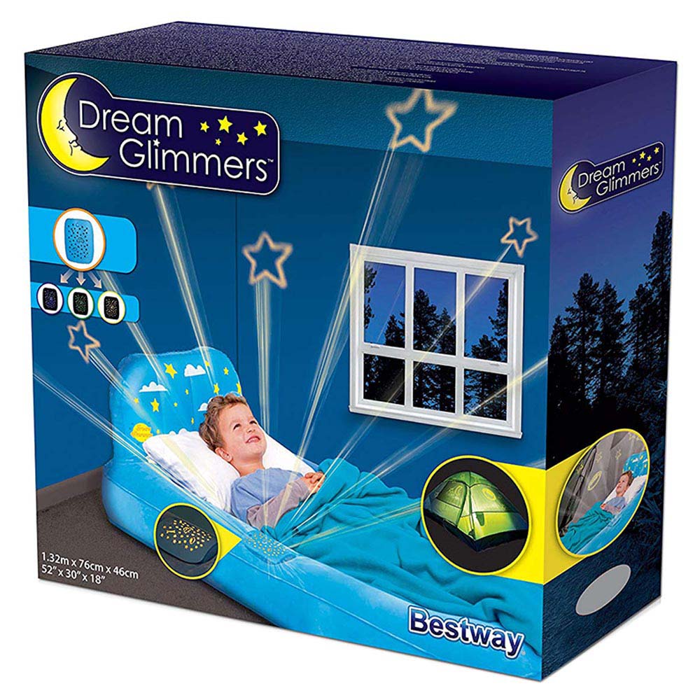 Dream Glimmers Comfort Airbed - Blue (52" x 30" x 18"/1.32m x 76cm x 46cm)