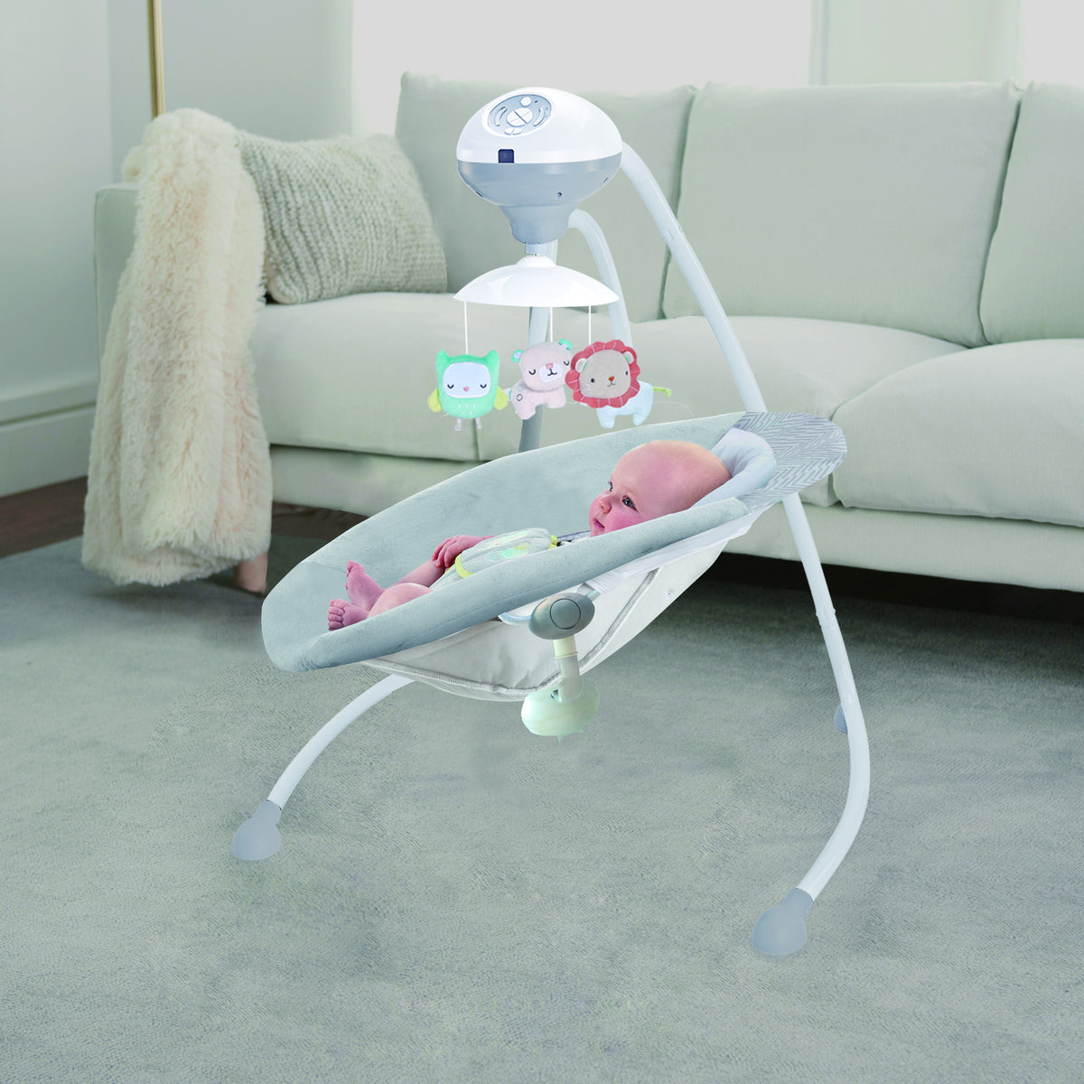Fitch Baby Baby Cradle And Electric Swing (Grey)