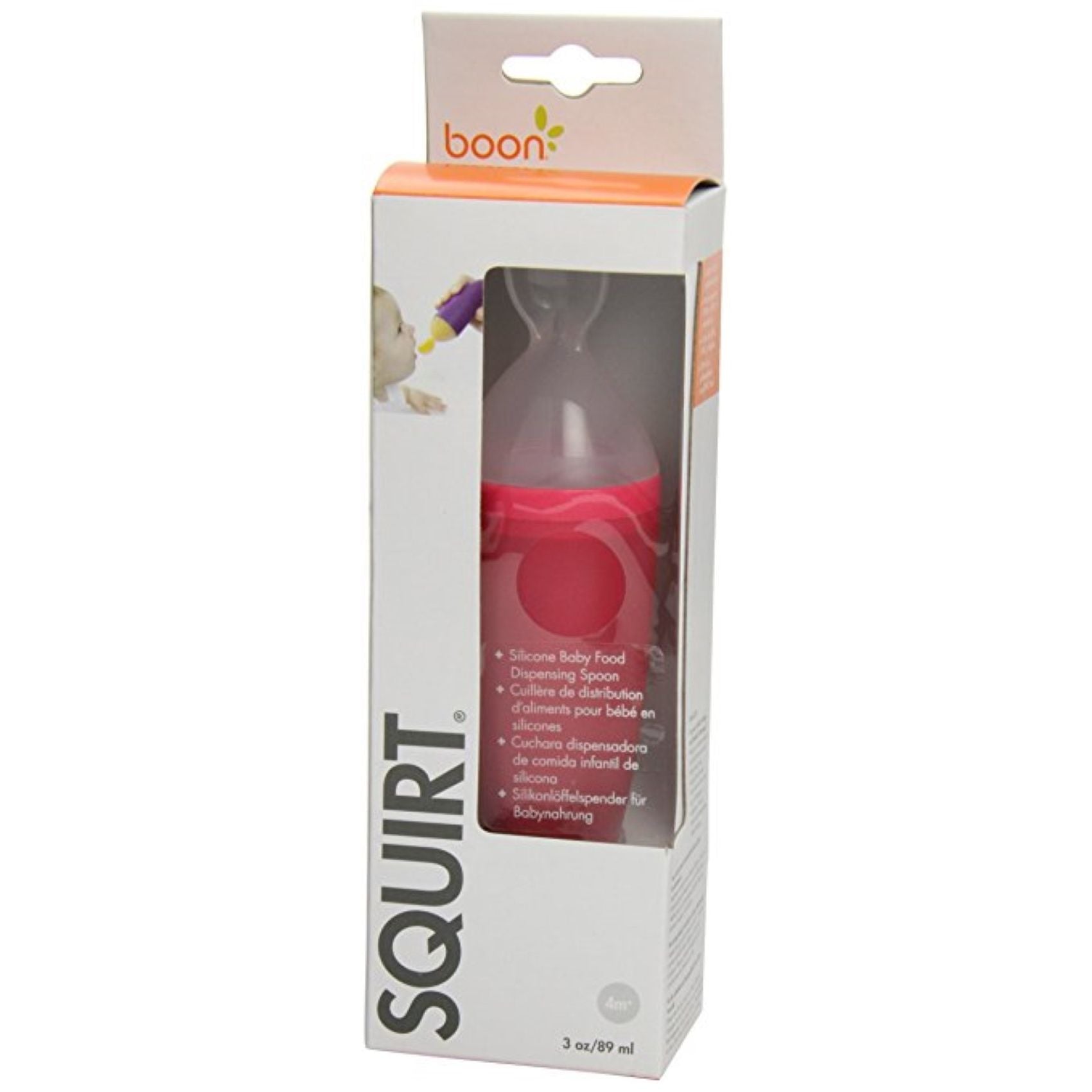 Boon -Squirt Silicone Baby Food Dispensing Spoon (Pink)