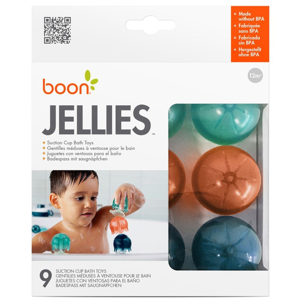 Boon- Jellies Suction Cup Bath Toy (Coral/Yellow)
