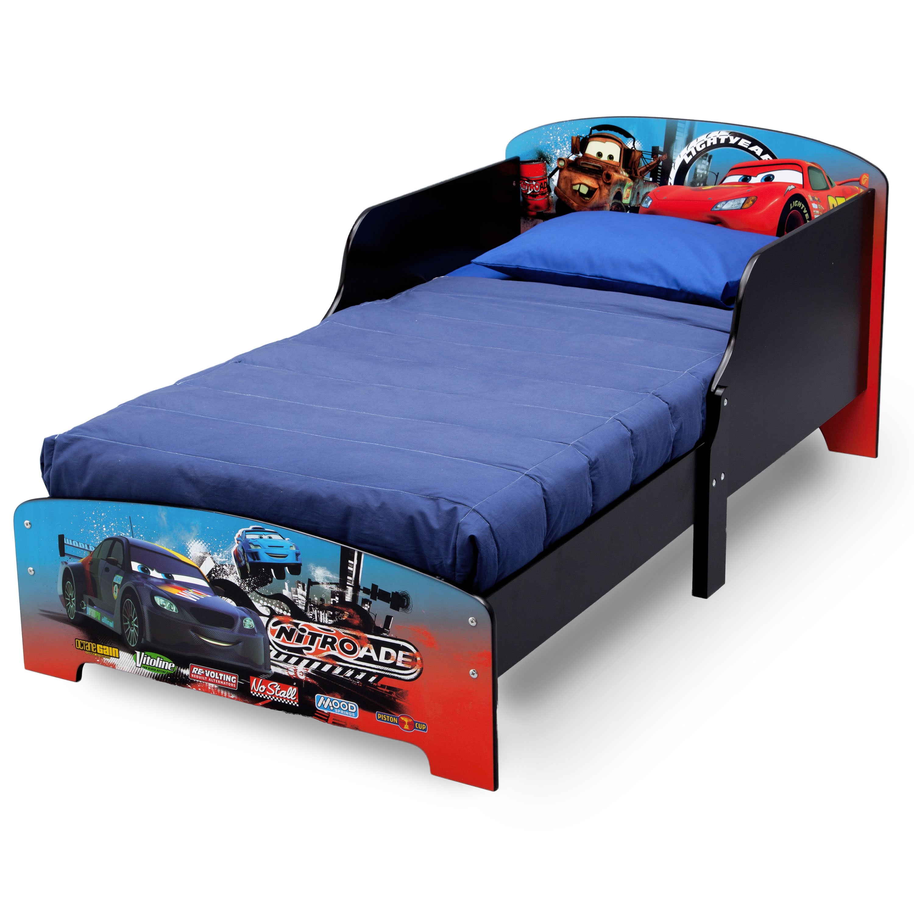 Delta Children - Cars Wooden Bed With Bed Rail (Mattress Included)