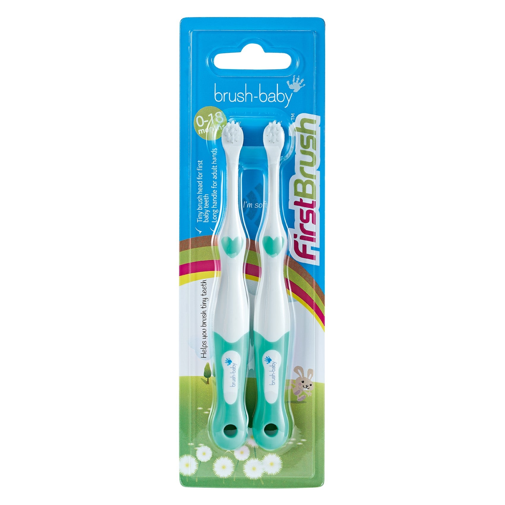 Brush-Baby First Brush (Mixed Colours, Pack of 2)