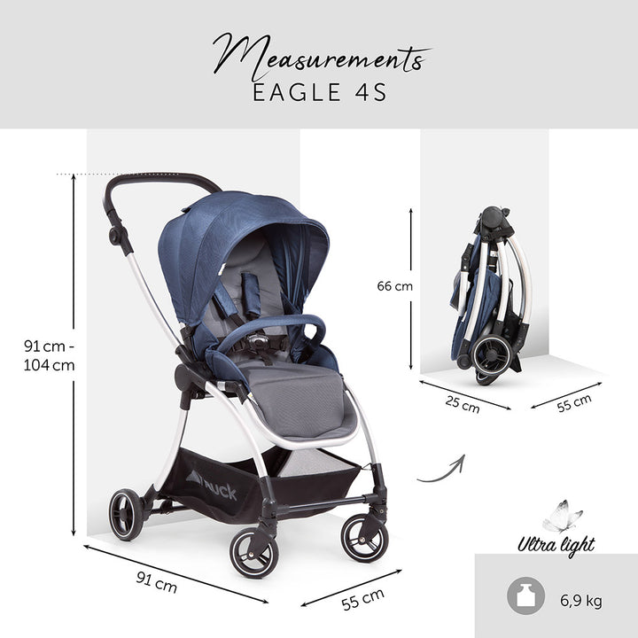 hauck eagle 4s Eagle 4S Stroller Duoset in Denim Grey