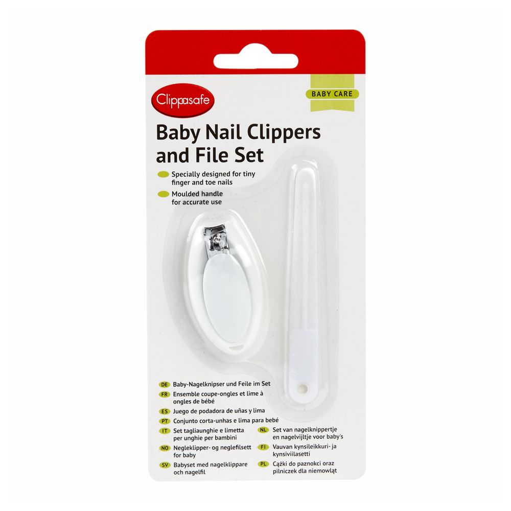 Clippasafe - Baby Nail Clippers & File Set (White)
