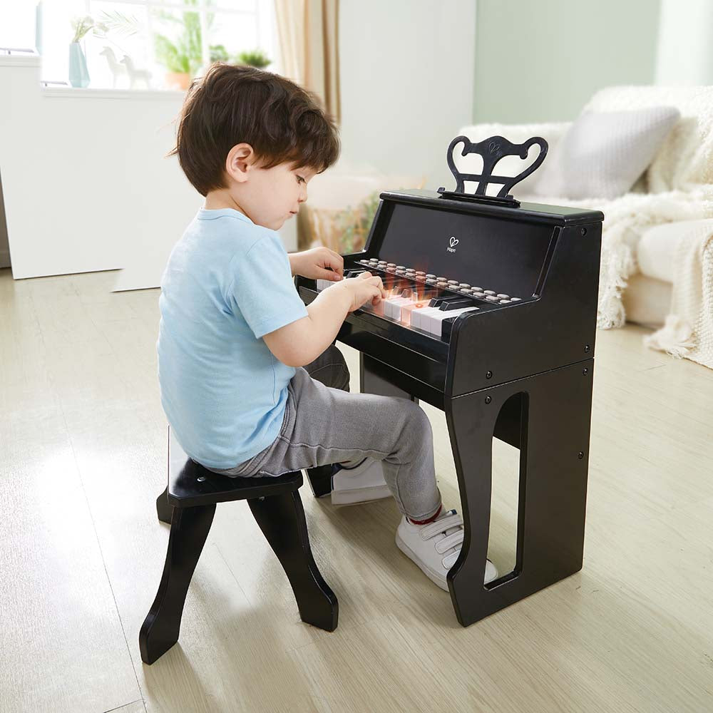 Hape - Learn with Lights Black Piano with Stool
