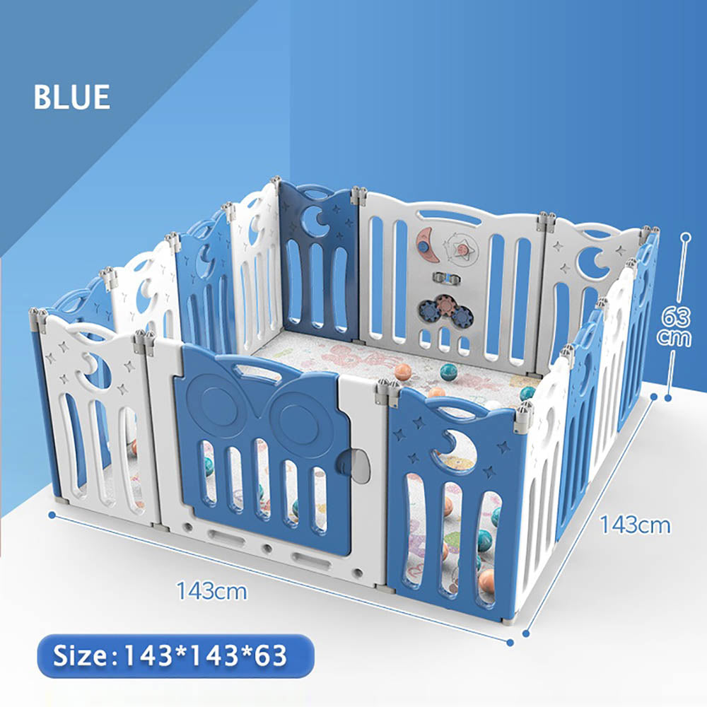 Kids Playpen (Blue) - 143 x 143 x 63 cm