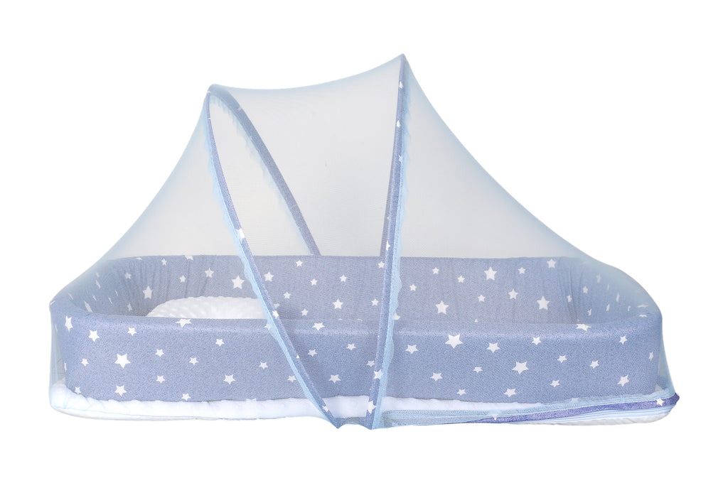 Little Angel Baby Bed With Comfy Paddings (Blue)