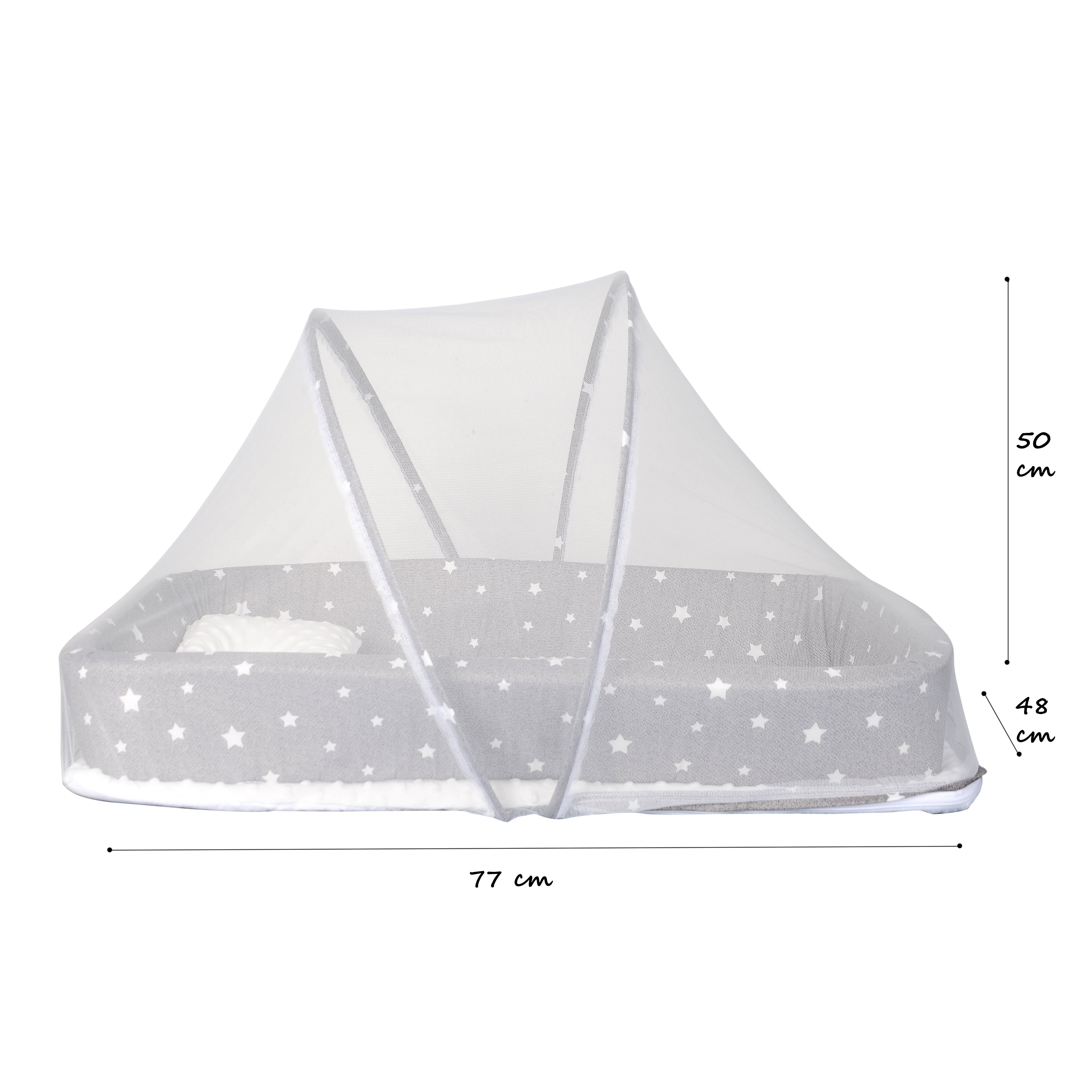 Little Angel Baby Bed With Comfy Paddings (Grey)
