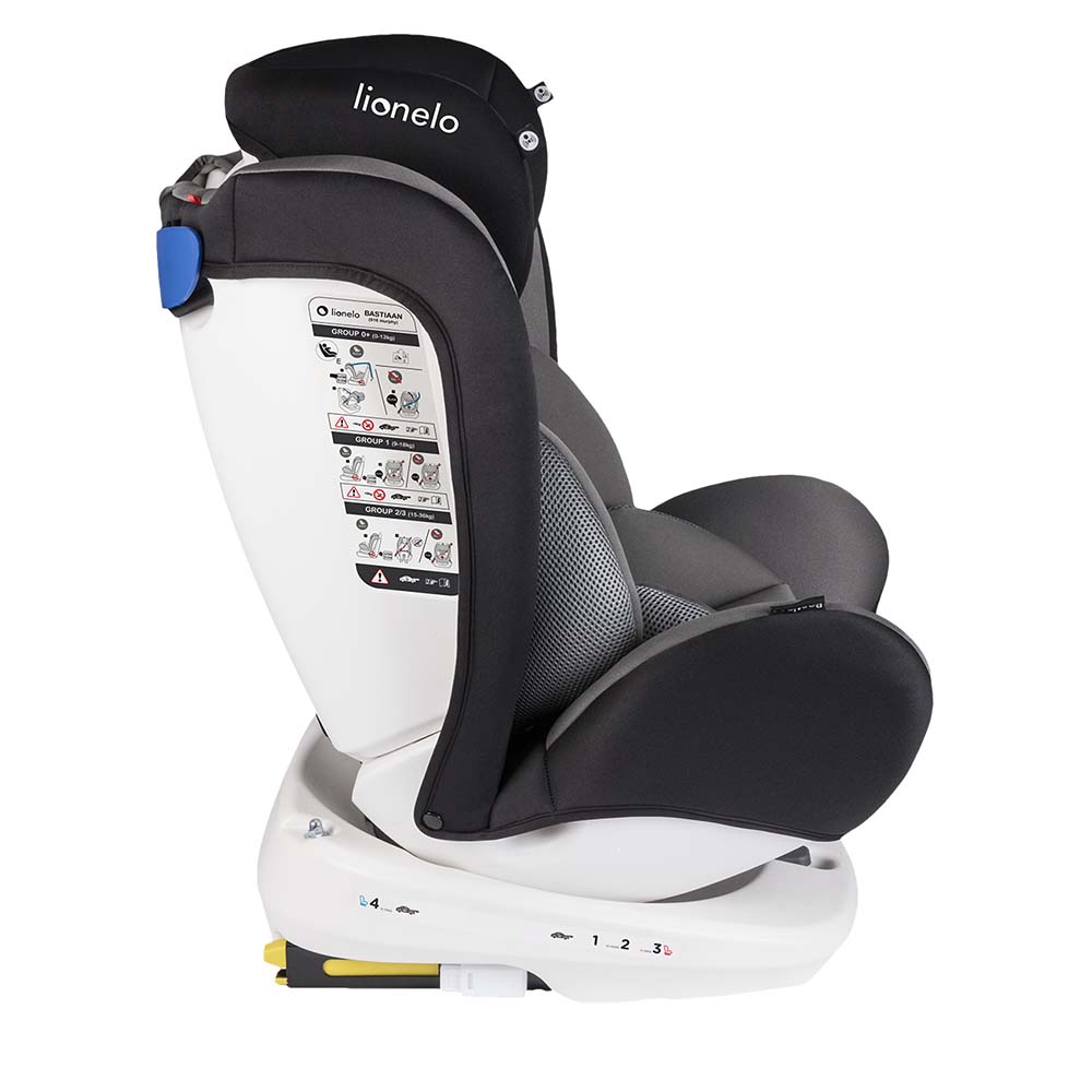 Lionelo Bastiaan 360 Baby Car Seat (Grey, White Base)