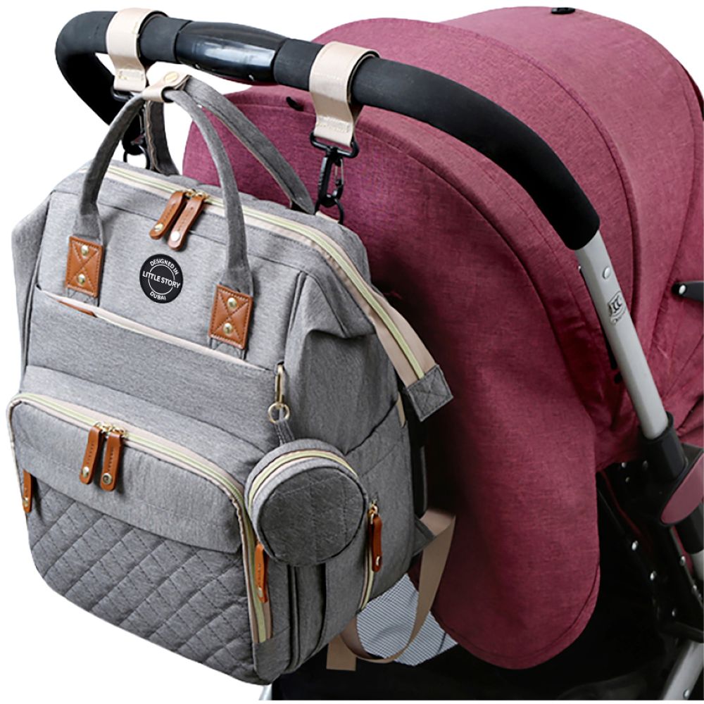 Little Story - Diaper Bag with Pacifier Pouch (Grey)