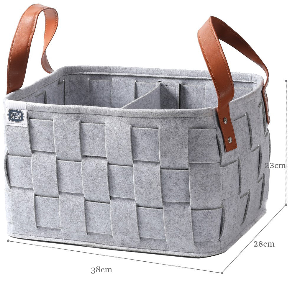 Little Story - Multi-Purpose Laundry Caddy Basket Felt (Grey)