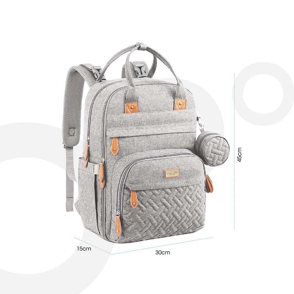 Moon - Kary Me Diaper Bag Backpack With Pacifier Case (Light Grey)