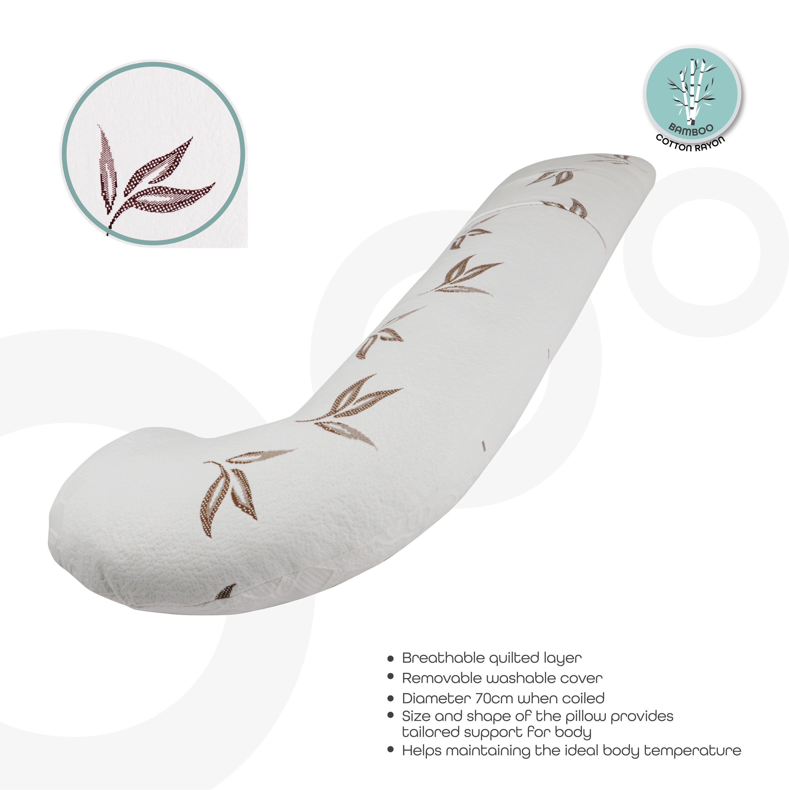 Moon - Full Body Pillow With Bamboo Fabric