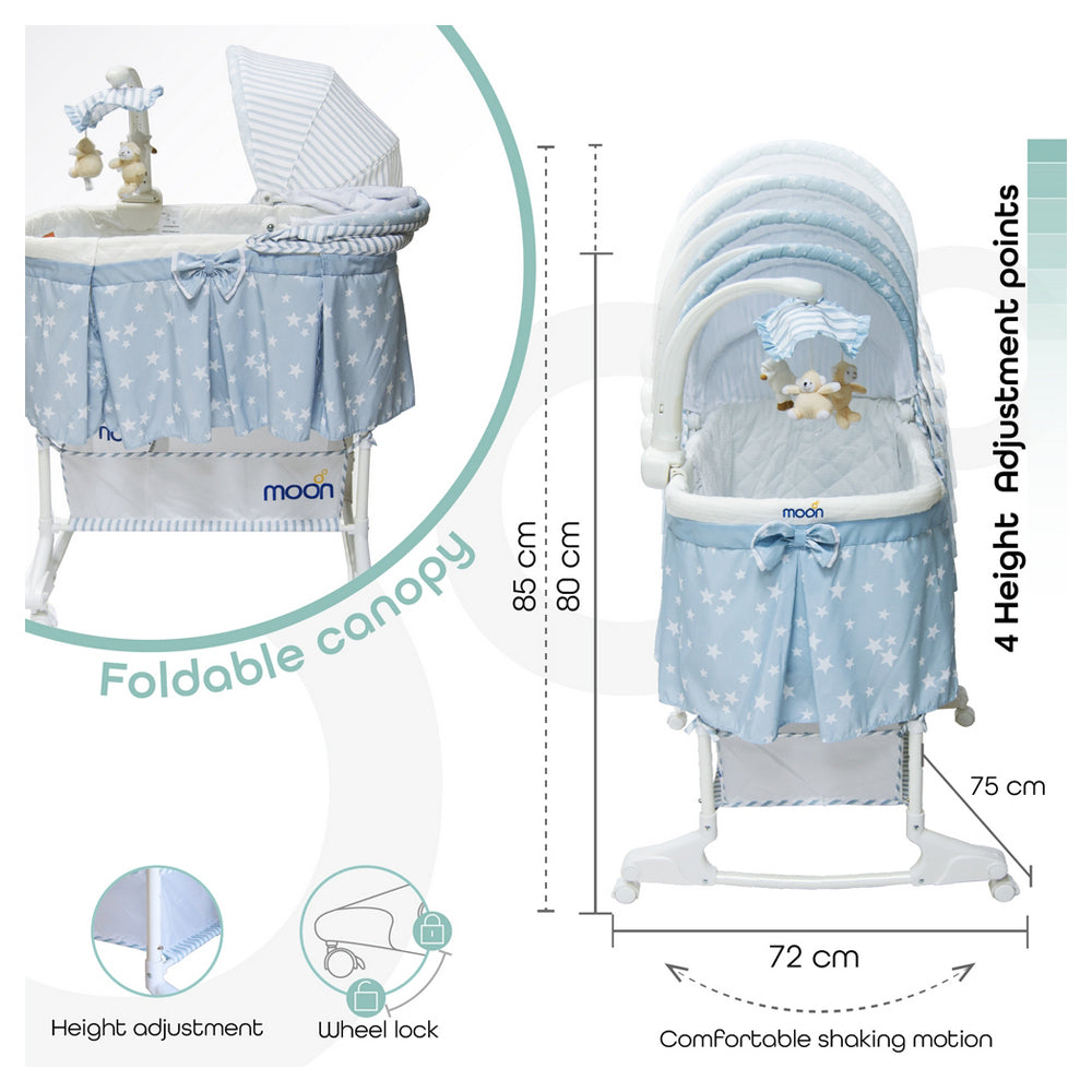 Moon Soffy - 4 In 1 Convertible Cradle (Blue Star)
