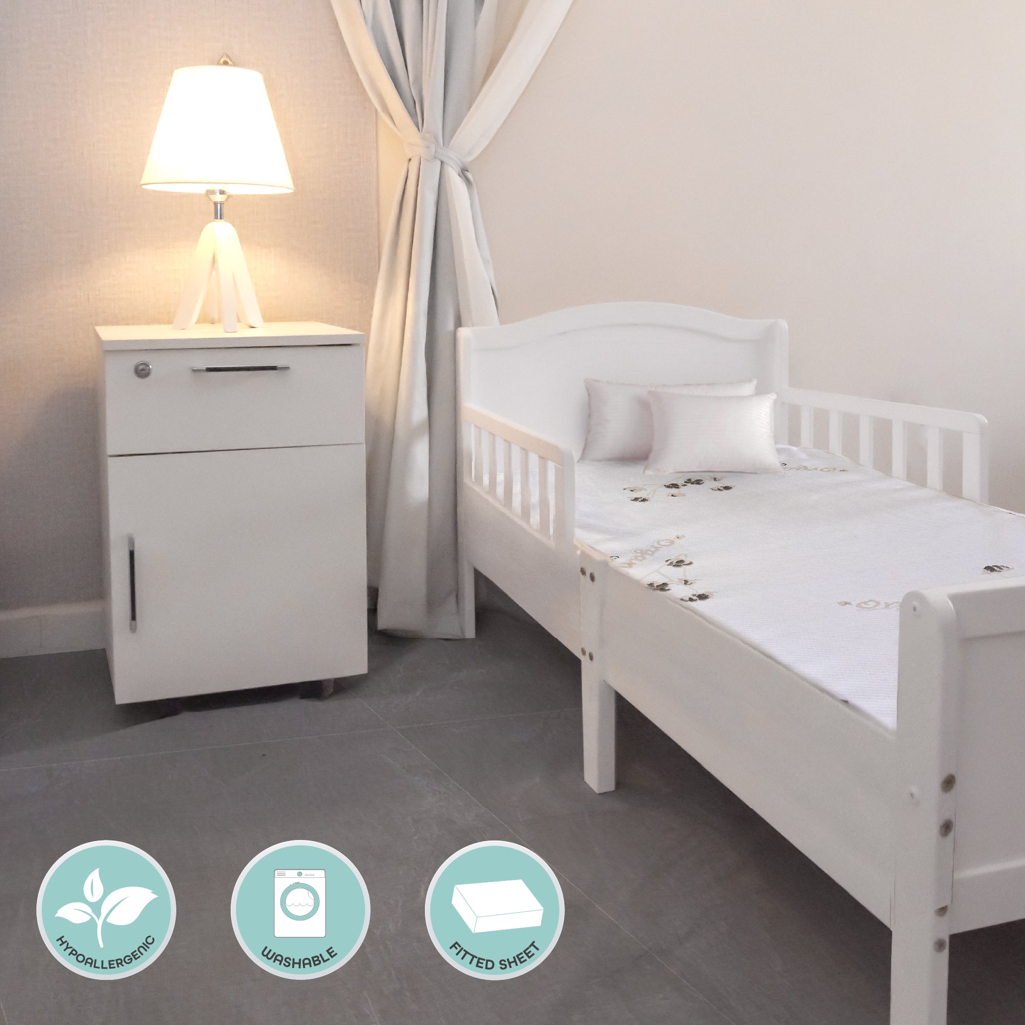 Moon - Organic Toddler Crib & bed mattress (140 x 70 x 10 cm)