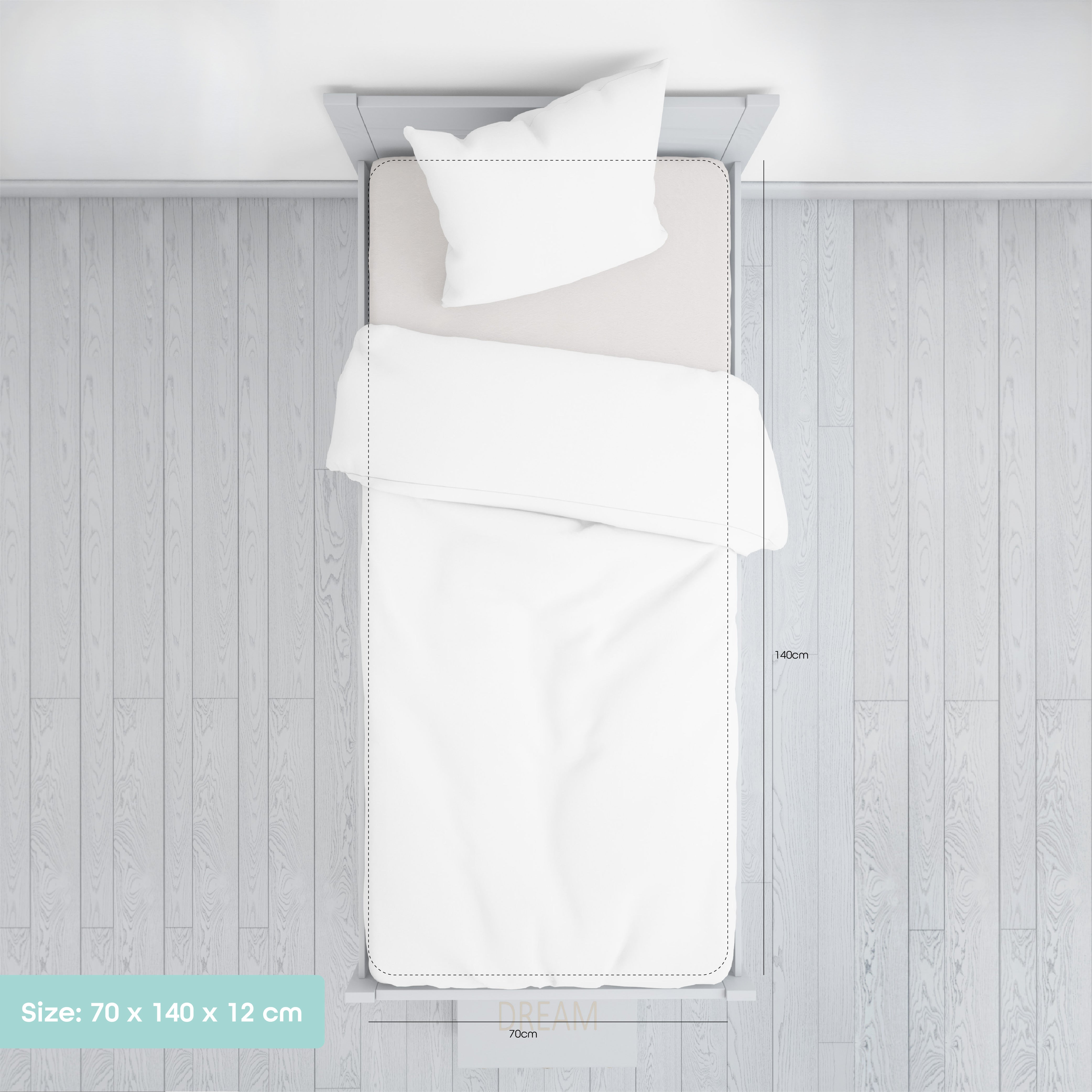 Moon - Waterproof Crib Mattress Protector (70 x 140 x 12 cm)