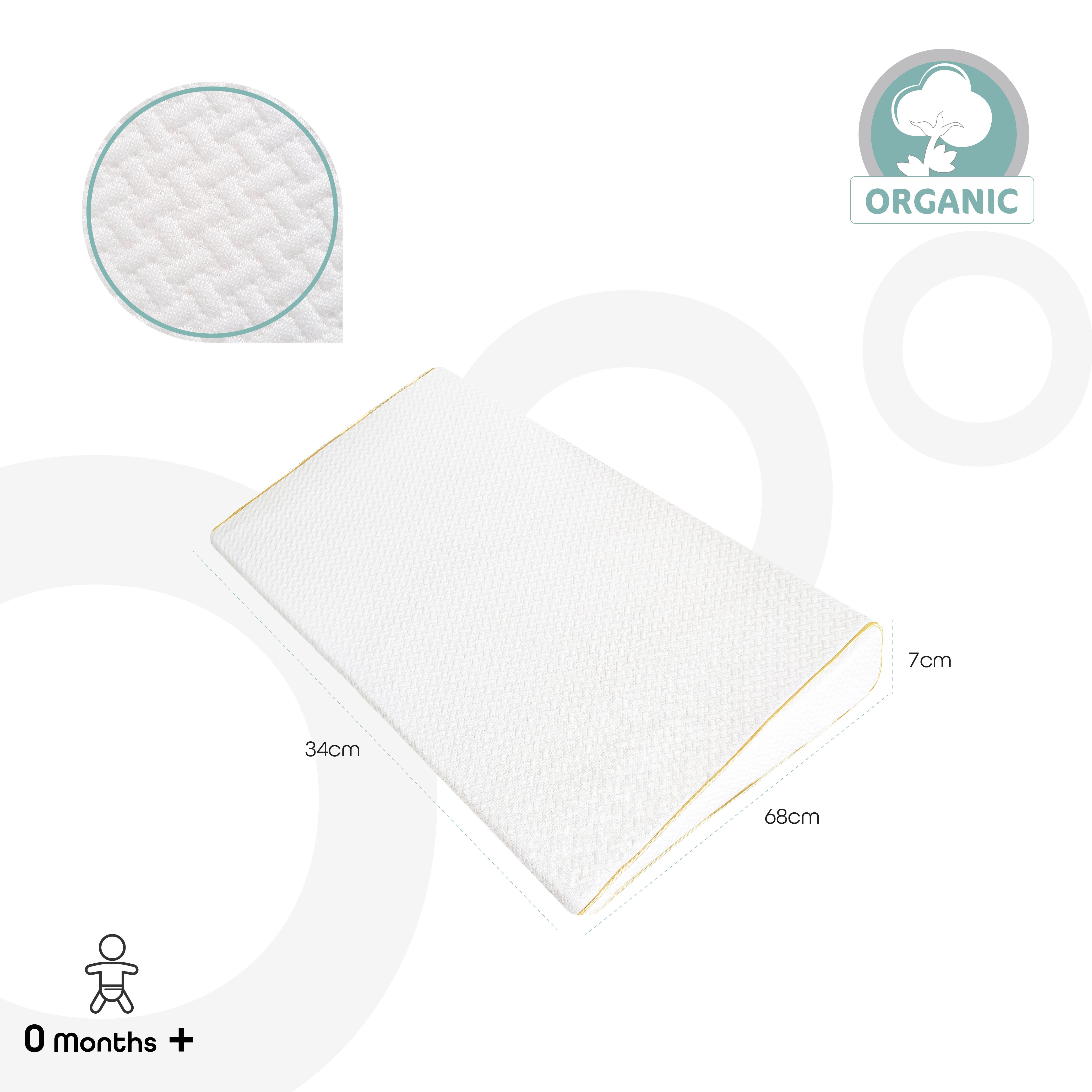 Moon - Organic Universal Crib Wedge Pillow (White)