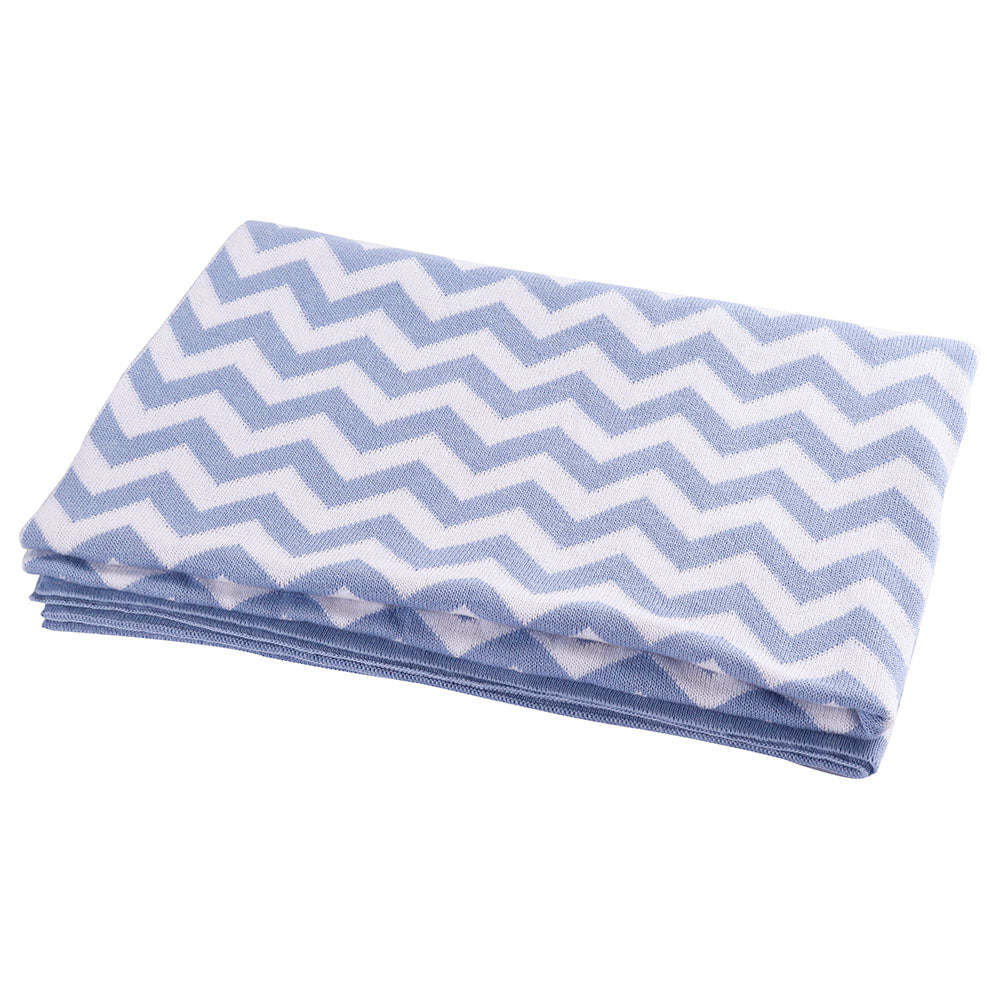 Moon Soft Stretchy Knitted Cotton Swaddle 70x90cm (Blue)