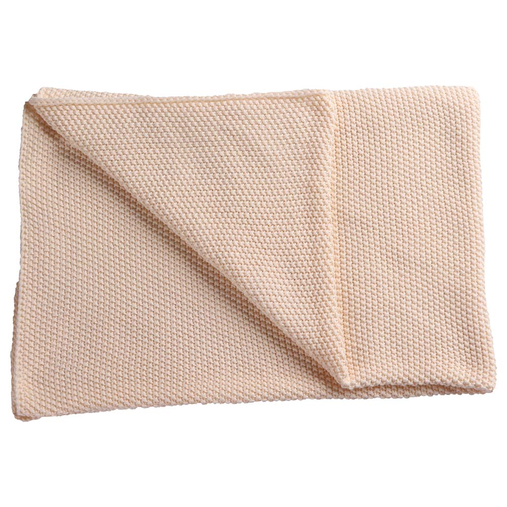 Moon - Plush 100% Cotton Cellular Baby Blanket 80x110cm - (Beige)