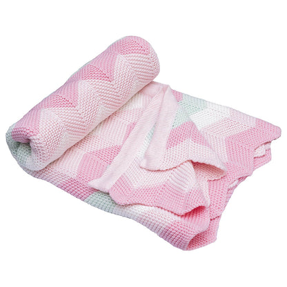 Moon Snugly 100% Cotton Knitted Baby Blanket (Pink)