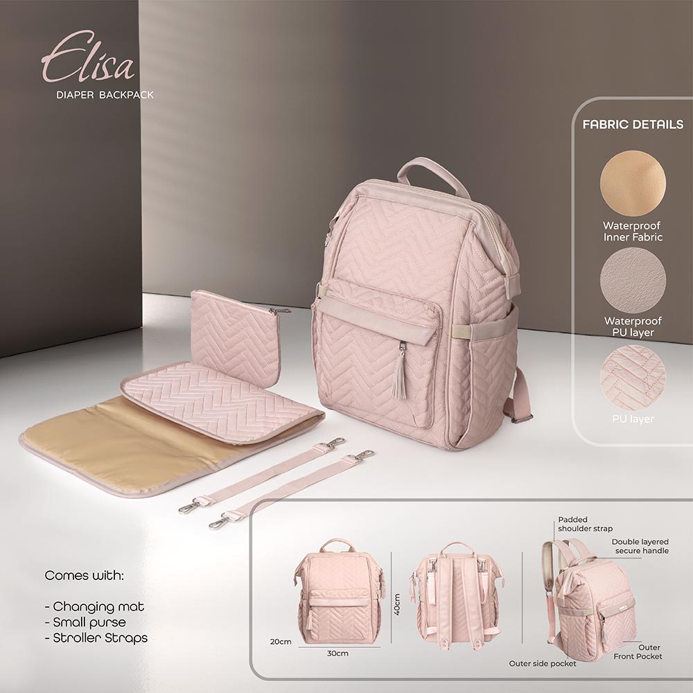 Moon - Elisa Diaper Backpack (Pink)